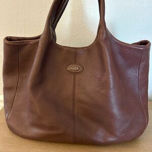 Tod's Pebbled Brown Leather Tote, authentic!